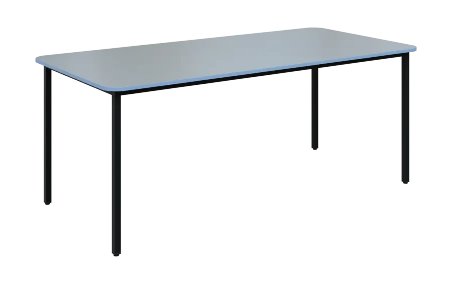 JSBR 190N Jídelní stůl 1900 x 900 mm, deska šedá s hranou blankyt / podnož černá